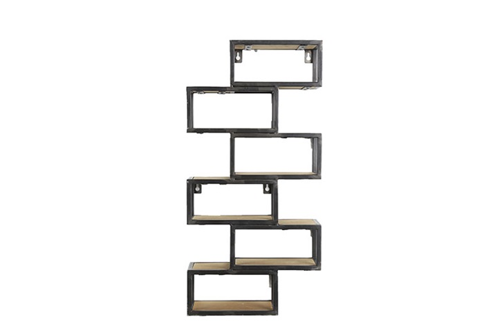 Moderne zwarte %27%27Hoogsteede%27%27 zigzag opbergkast S - L29,5xB10xH60,5 cm