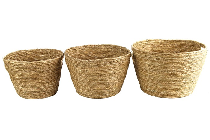 Industriële bruine natuurlijke %27%27Camila%27%27 opbergmanden rond 3 stuks - L40xB40xH27 cm Industriële bruine natuurlijke %27%27Camila%27%27 opbergmanden rond 3 stuks - L40xB40xH27 cm