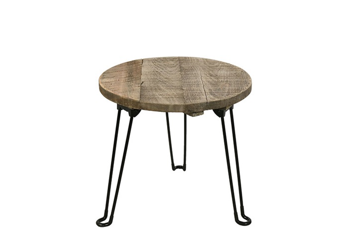 Industriële houten %27%27Bram%27%27 bijzettafel S - L38xB38xH35 cm