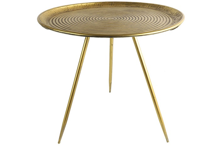 Industriële gouden %27%27Cromo%27%27 bijzettafel rond M - L51,5xB51,5xH51 cm