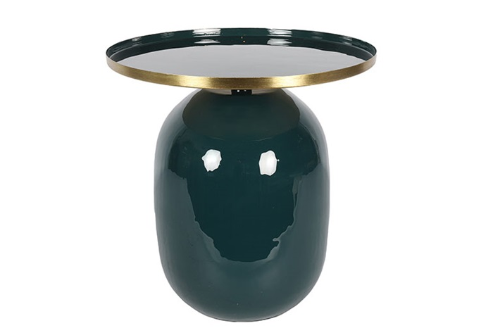 Industriële blauw groene %27%27Michel%27%27 mushroom bijzetttafel rond S - L40,5xB40,5xH41 cm Industriële blauw groene %27%27Michel%27%27 mushroom bijzetttafel rond S - L40,5xB40,5xH41 cm