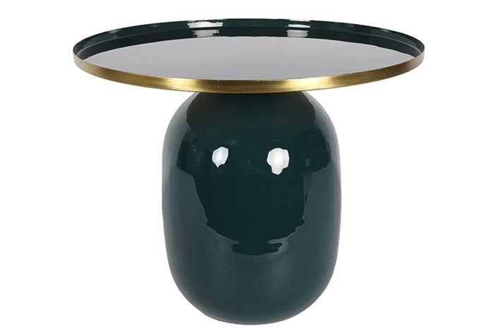 Industriële blauw groene %27%27Michel%27%27 mushroom bijzetttafel rond L - L51xB51xH41,5 cm Industriële blauw groene %27%27Michel%27%27 mushroom bijzetttafel rond L - L51xB51xH41,5 cm