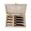 Laguiole Laguiole Premium 4 Butter Knives Black in Wooden Box