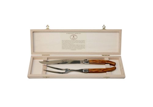 Laguiole Laguiole Premium Service à Découper Bois d'Olivier en Coffret