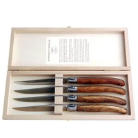 Laguiole Premium 4 Steak knives Olive wood