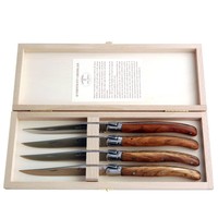 Laguiole Premium 4 Steakmesser Olivenholz