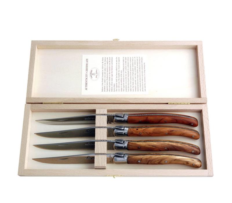 Laguiole Premium 4 Steak knives Olive wood