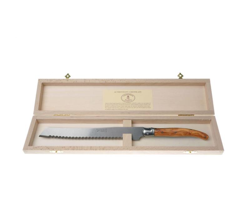 Laguiole Premium Brotmesser aus Olivenholz in Box