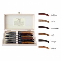 Laguiole Premium 6 Steak Knives Mixed Wood