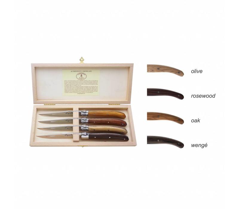 Laguiole Premium 4 Steakmessen Gemengd Hout