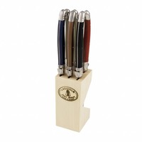 Laguiole 6 Steak Knives 'Classic' Autumn Mix