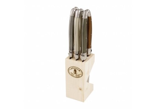 Laguiole Laguiole 6 Steak Knives 'Classic' Mineral Mix