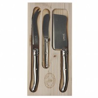 Laguiole 3 Cheese Knives Stainless Steel in Display