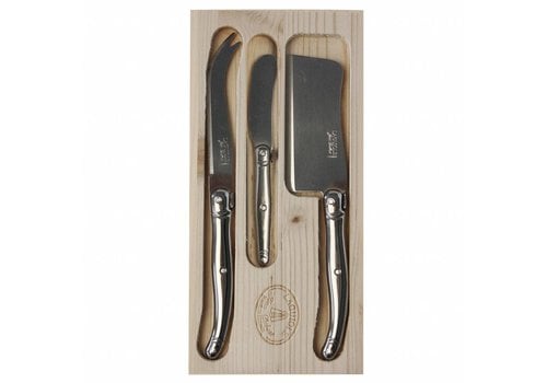 Laguiole Laguiole 3 Cheese Knives Stainless Steel in Display