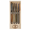 Laguiole Laguiole Classic 4 Small Cheese Knives Mineral Mix in Display