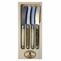 Laguiole 4 Butter Knives Linen Mix in Display