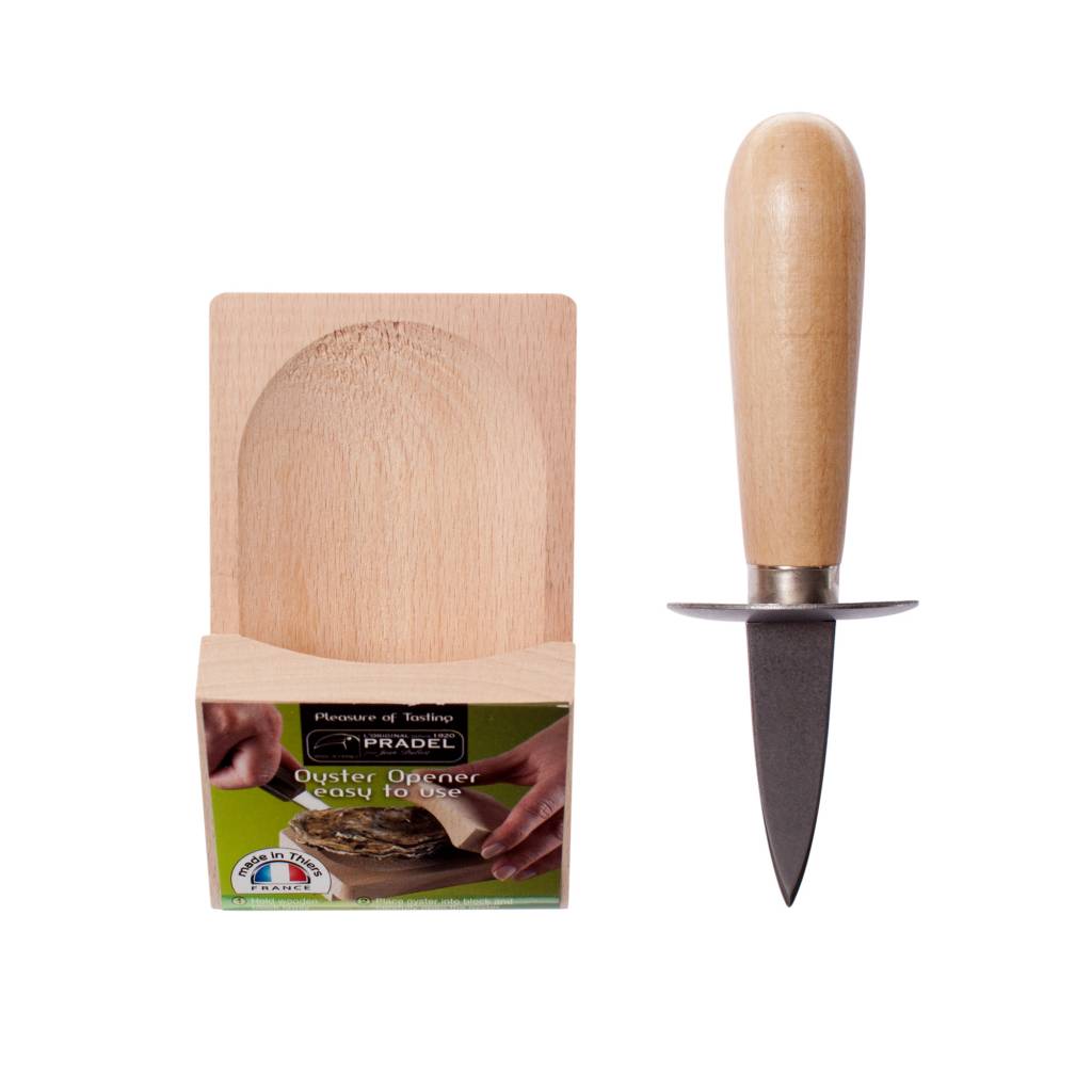 Jean Dubost Pradel Oyster Knife & Wooden Holder Opener Set