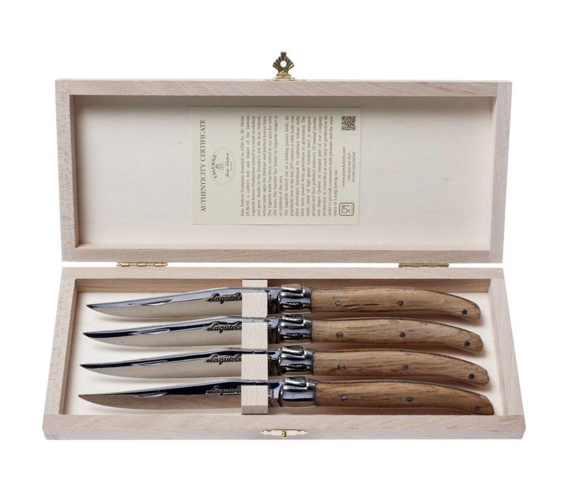 Laguiole Premium 4 Steak knives Oak wood