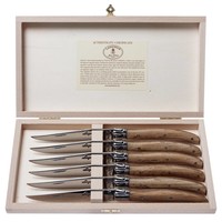 Laguiole Premium 6 Steak Knives Oak wood