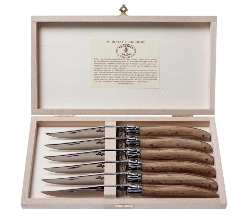 Laguiole Premium 6 Steak Knives Oak wood