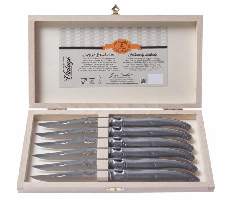 Laguiole Premium 6 Steak Knives Vintage Stainless Steel