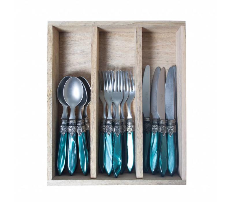 Murano 18 piece Dessert-/Breakfast Set Dark Green