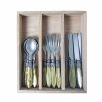 Murano Besteckset (18-teilig) – Für 6 Personen – Olive in Holzbox | Ideal für Dessert, Frühstück oder Vorspeisen – Elegantes Italienisches Design - Copy