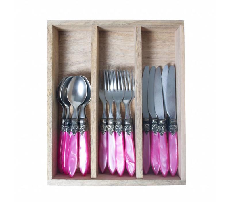 Murano 18 piece Dessert-/Breakfast Set Pink