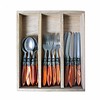 Murano Murano Set de Couverts (18 pièces) – Pour 6 personnes – Orange dans un coffret en bois | Idéal pour le Dessert, le Petit Déjeuner ou l’Entrée – Design Italien Élégant