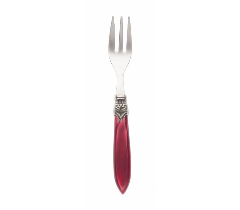 Murano Cake Fork Bordeaux Red