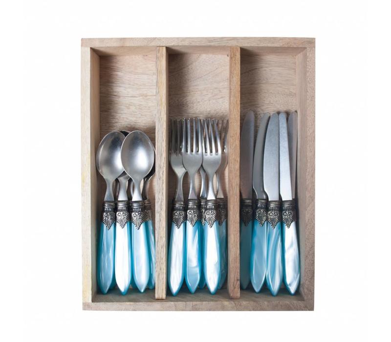 Murano 18 piece Dessert-/Breakfast Set Turquoise