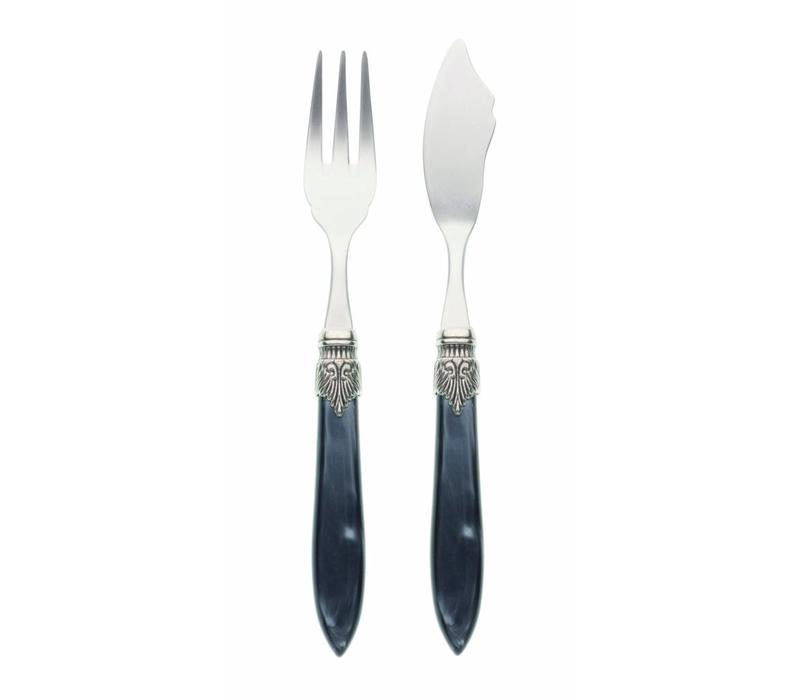 Fish Cutlery Set (2-piece) Murano Anthracite