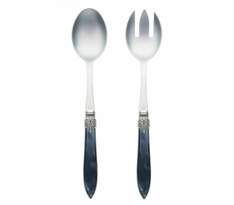 Murano Salad servers 2-piece Anthracite