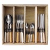 Vintage Vintage 24-piece Dinner Cutlery Set 'Sahara Mix' in Cutlery Tray, Mixed Colours White, Beige, Yellow