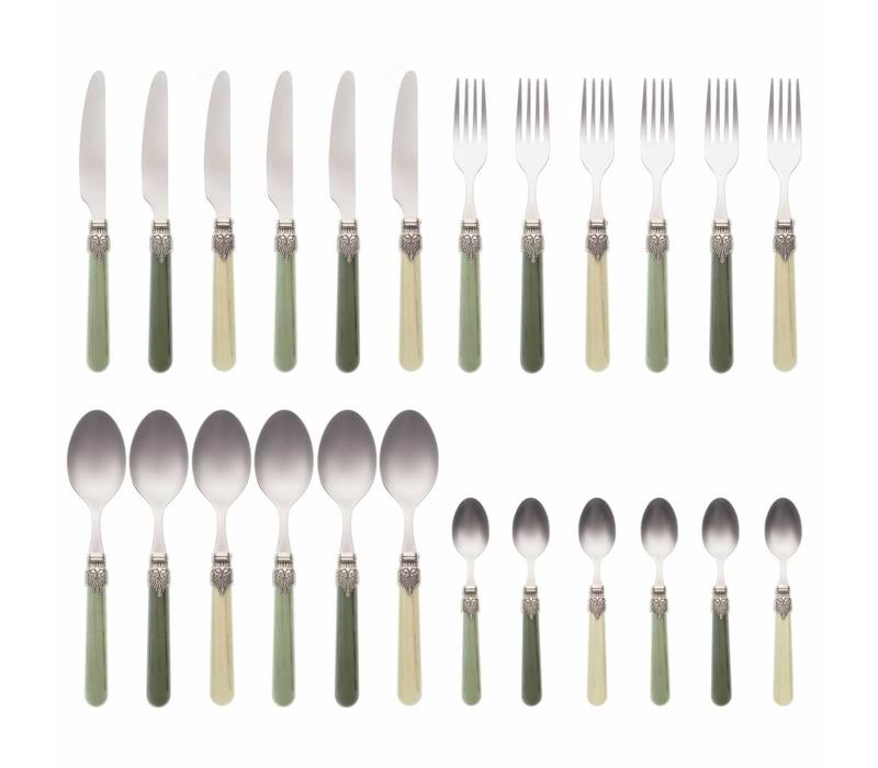 Vintage 24-piece Dinner Cutlery Set Forest Mix
