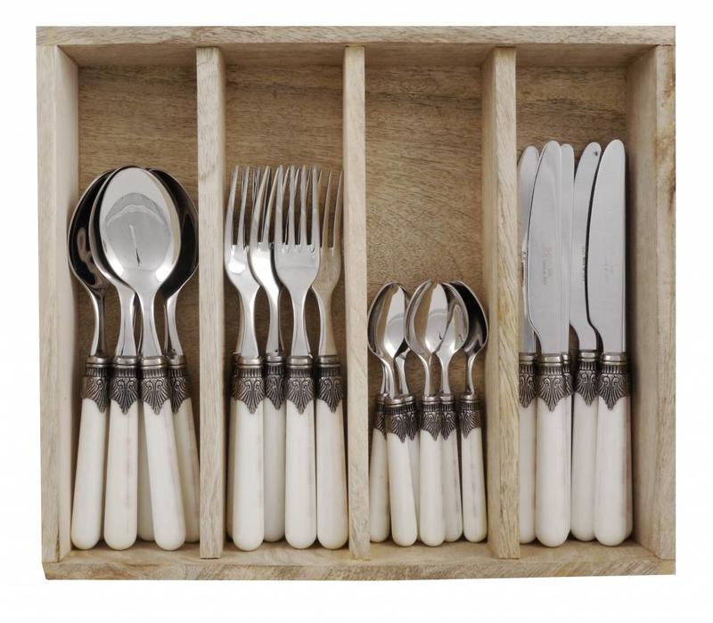 Vintage 24-piece Dinner Cutlery Ivory in Box