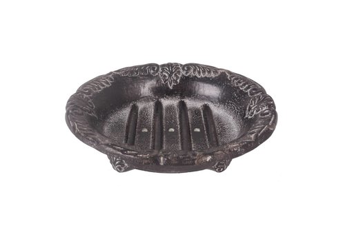 Au Bain de Marie Au Bain de Marie oval soap dish 14,5x11,5 cm, antique finish, aluminum