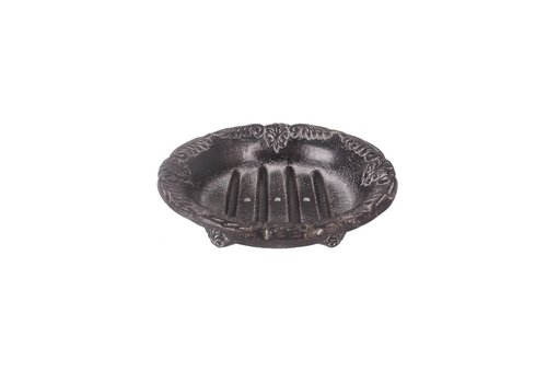 Au Bain de Marie Au Bain de Marie small oval soap dish 10x8xH3 cm, antique finish, aluminum