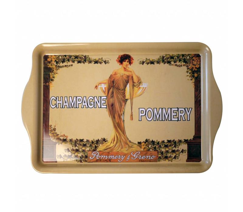 Miniserviertablett 21x14 cm Champagne Pommery Metall