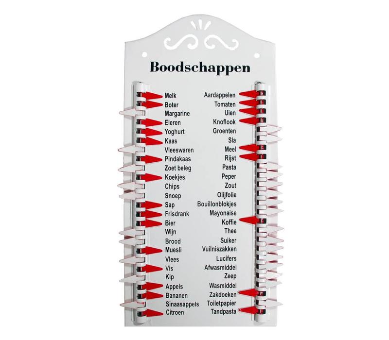 Boodschappenlijst "Nederlands" Wit  Metaal