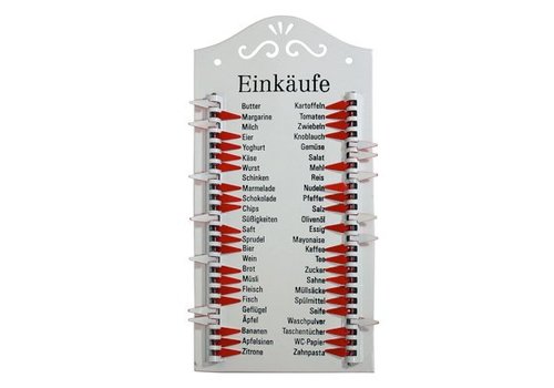 Shopping list "German" White Metal