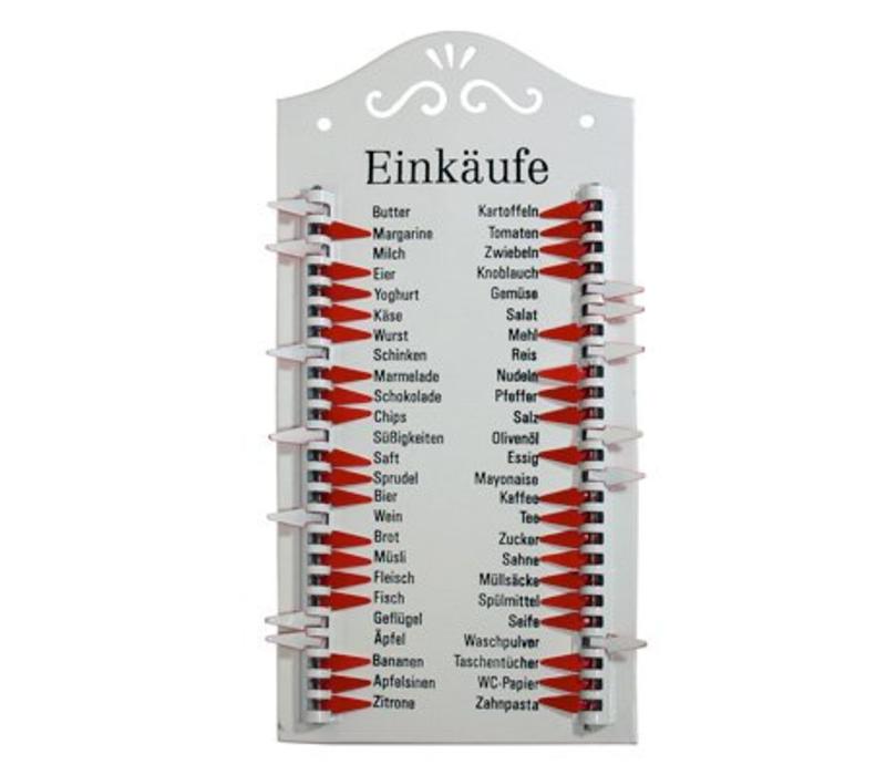 Shopping list "German" White Metal
