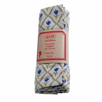 Kom Amsterdam Set 4 Napkins "Tulip" 40x40 cm, Blue