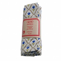 Lot de 4 serviettes 40x40 cm Tulipe, Bleu