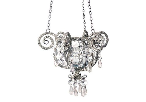 Couronne de lustre argentée 16 cm