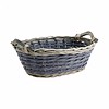 French Kitchen Collection Mand Ovaal 40 cm Riet Blauw/grijs