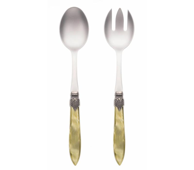 Murano Salad Servers 2-piece Olive Green