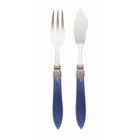 Murano Fischbesteck 2-teilig 'Blau'