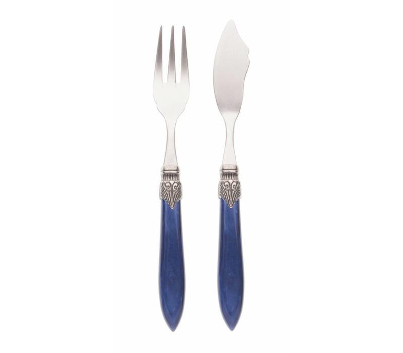 Fish Cutlery Set (2-piece) Murano, Blue
