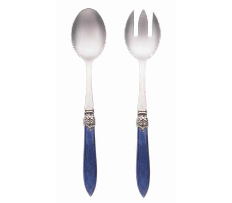 Murano Salad servers 2-piece Blue